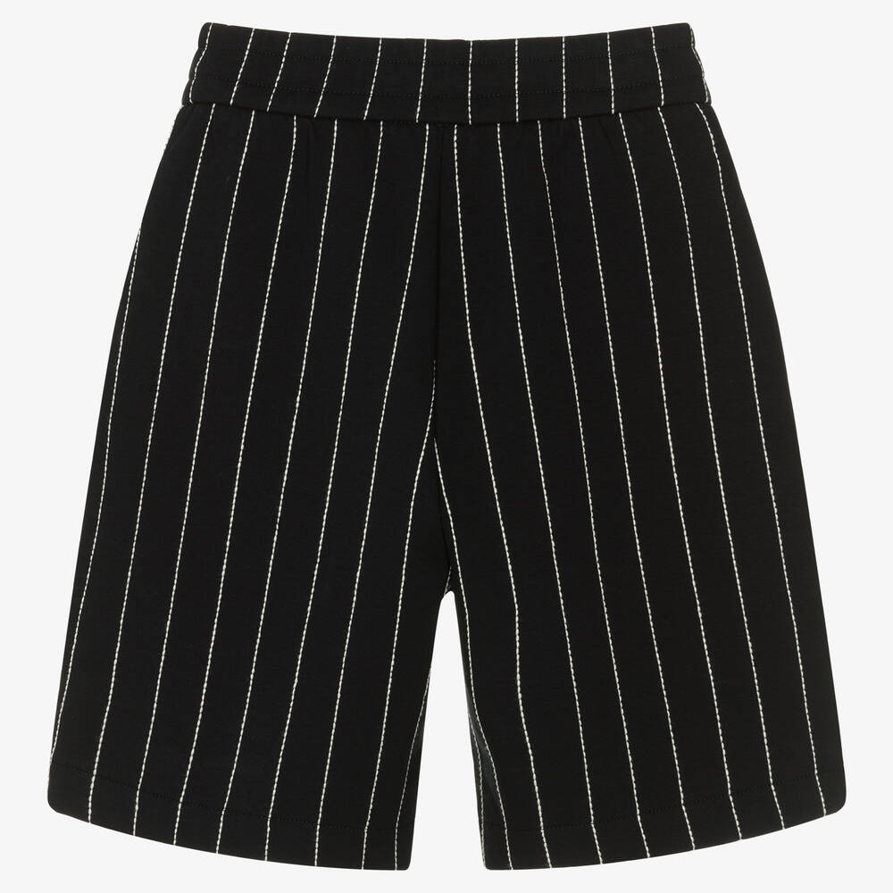Emporio Armani Kids stripe-pattern stretch shorts - Blue