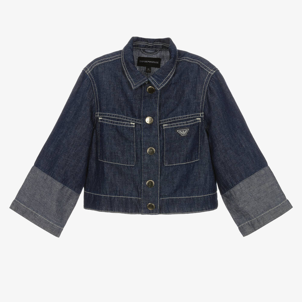 Emporio Armani - Blaue Jeansjacke für Mädchen | Childrensalon