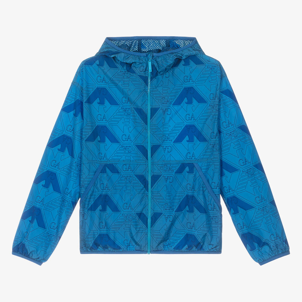 Emporio Armani - Teen Blue EA Crew Windbreaker Jacket | Childrensalon