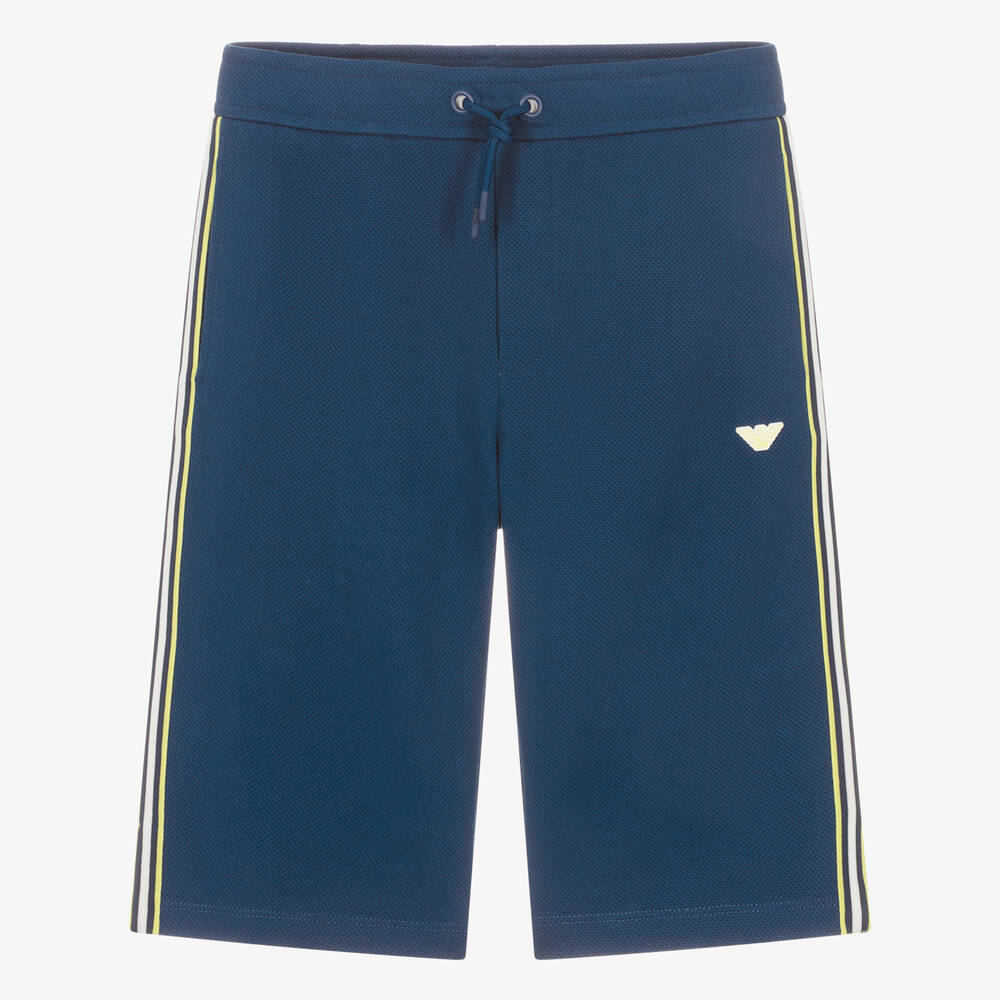 Emporio Armani - Teen Boys Blue EA Crew Cotton Shorts | Childrensalon