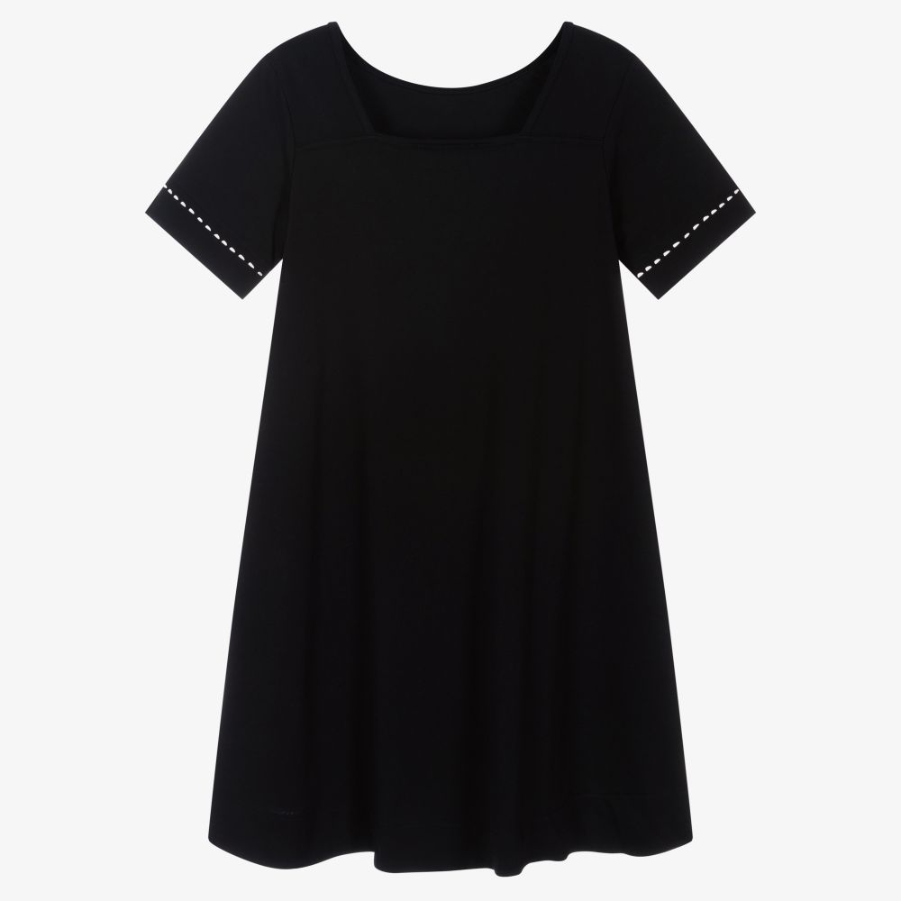 Emporio Armani - Teen Girls Black Cotton Dress | Childrensalon Outlet