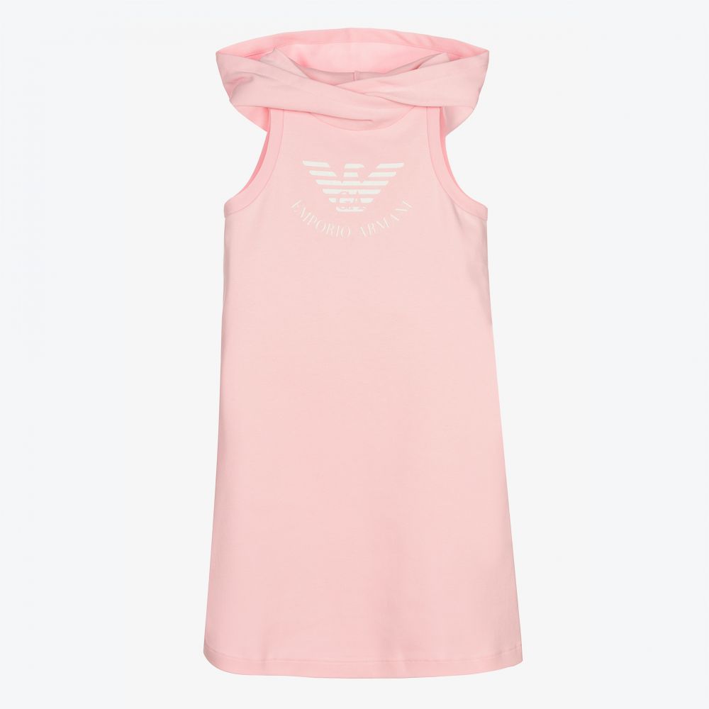 Emporio Armani - Teen Girls Pink Hoodie Dress | Childrensalon Outlet
