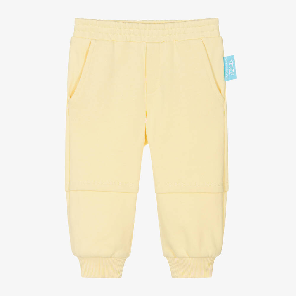 Emporio Armani - Yellow Organic Cotton Smurf Joggers | Childrensalon