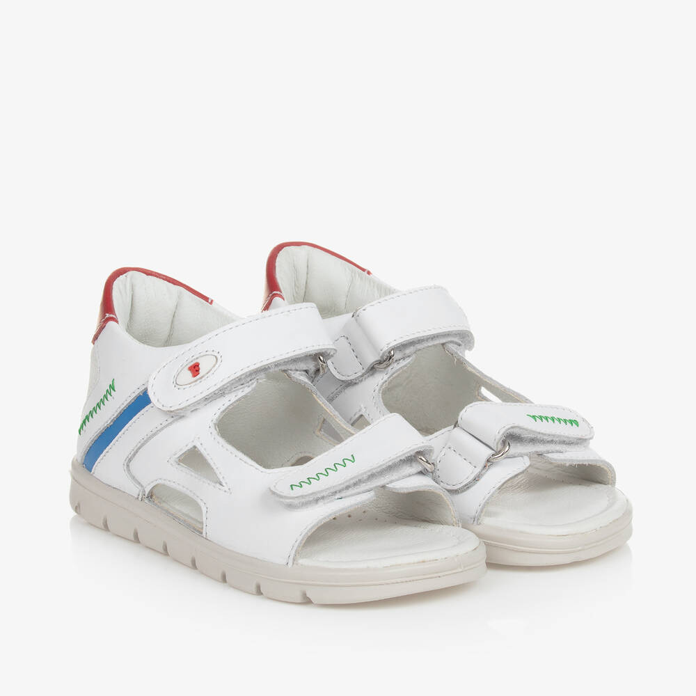 Falcotto by Naturino - Boys White Leather Sandals | Childrensalon