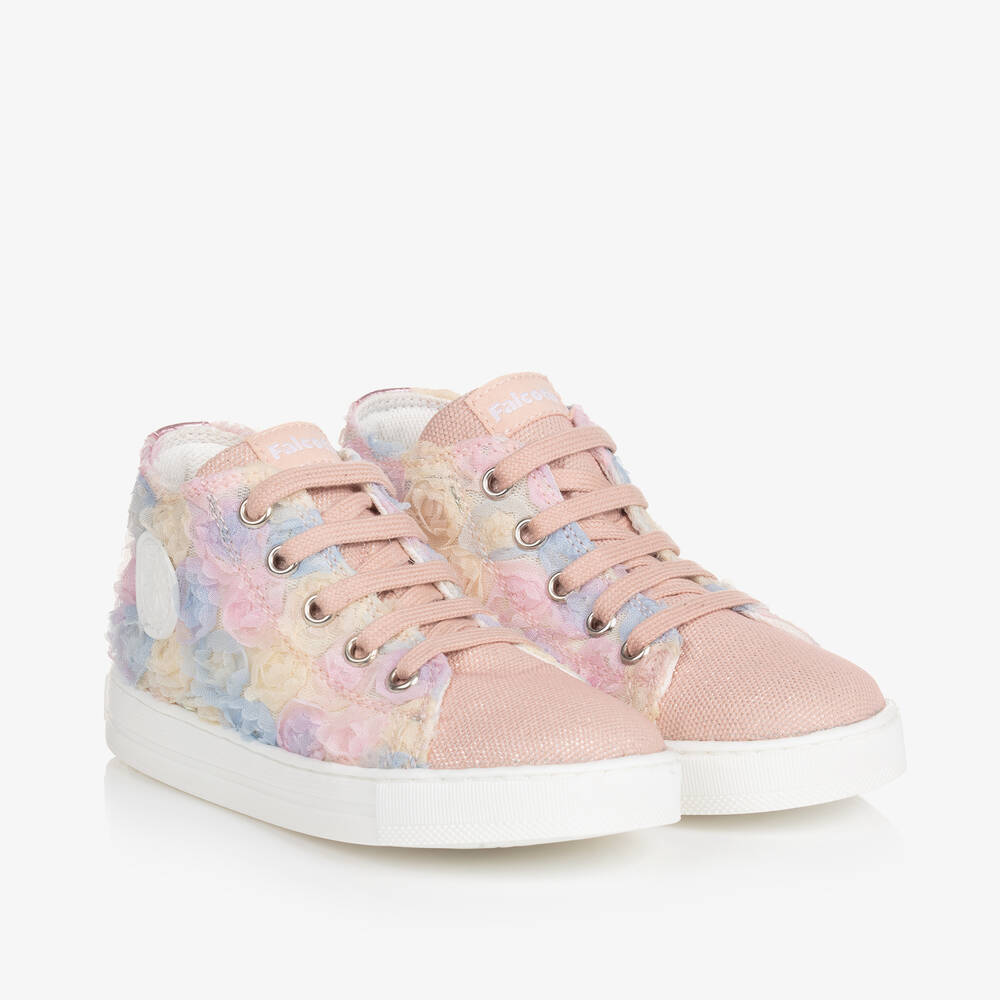 Falcotto by Naturino - Girls Pale Pink Canvas Trainers | Childrensalon