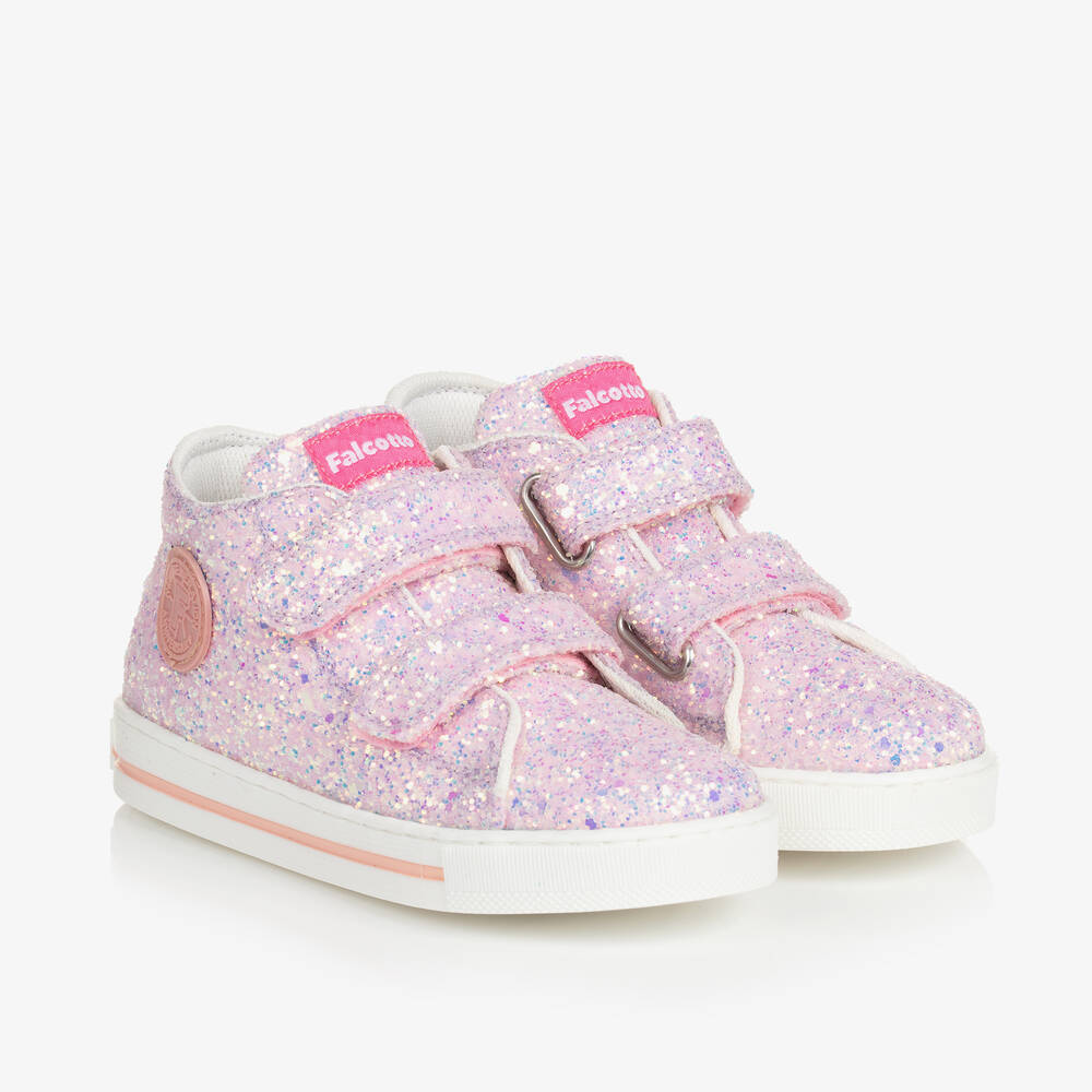 Falcotto by Naturino - Girls Pink Glitter Trainers | Childrensalon