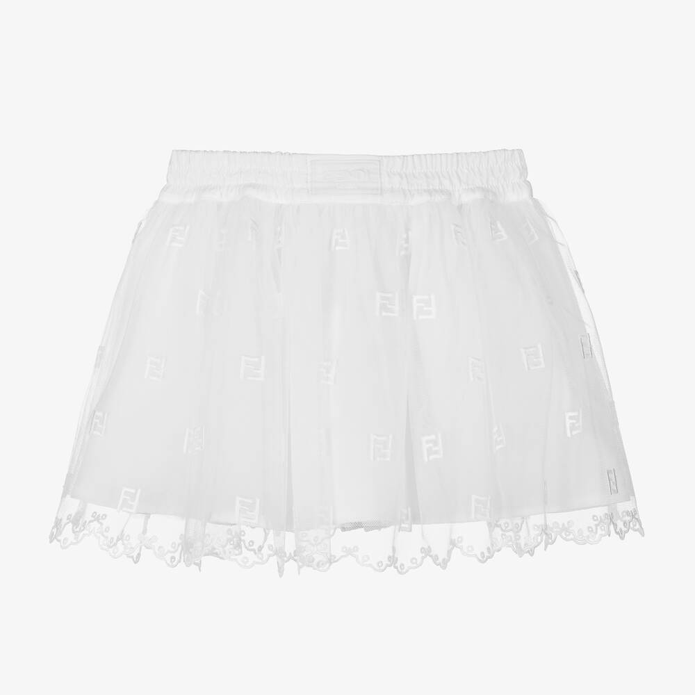 Fendi - Jupe blanche en tulle bébé fille | Childrensalon