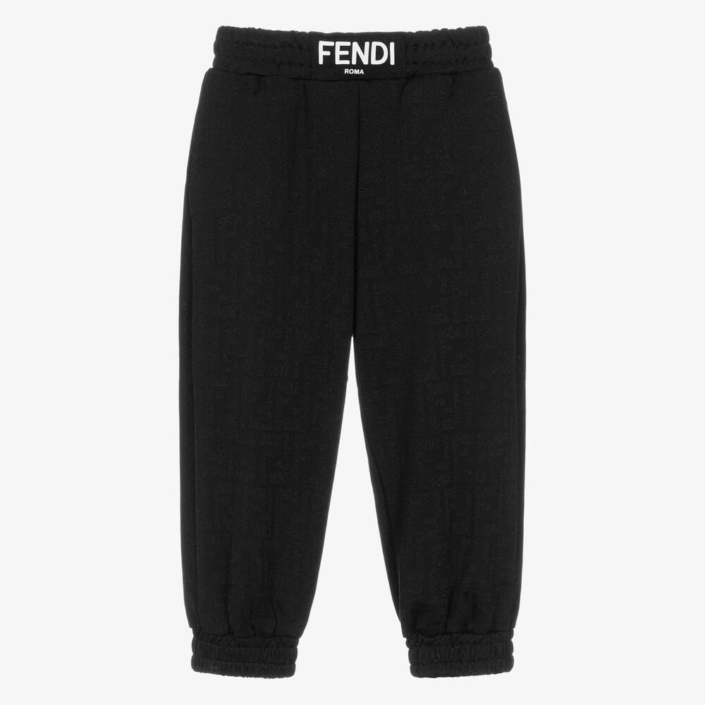 Fendi - Black FF Logo Joggers | Childrensalon