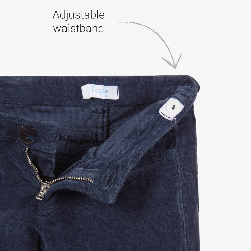 Pull-on velour trousers - Dark blue - Ladies | H&M IN