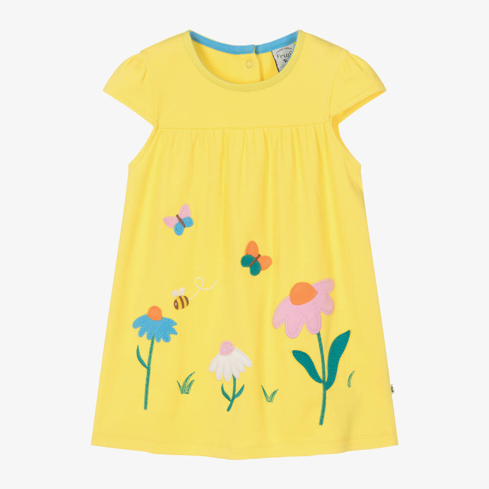 Frugi - فستان قطن عضوي لون أصفر | Childrensalon