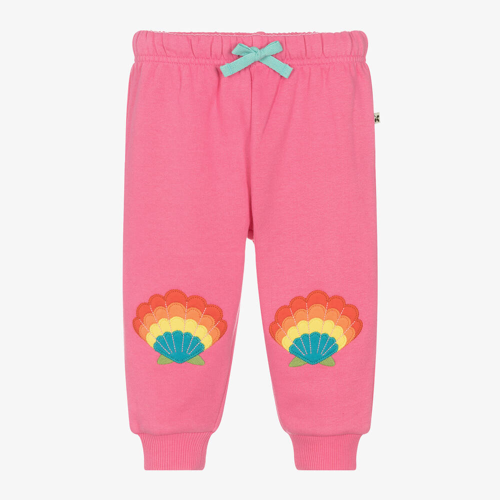 Frugi - Pink Organic Cotton Shell Joggers | Childrensalon