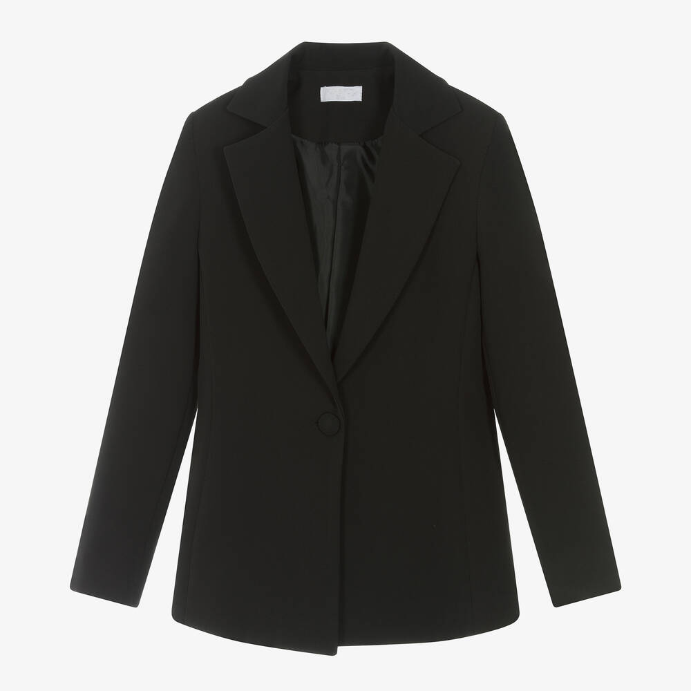 Fun & Fun - Girls Black Tailored Twill Blazer | Childrensalon