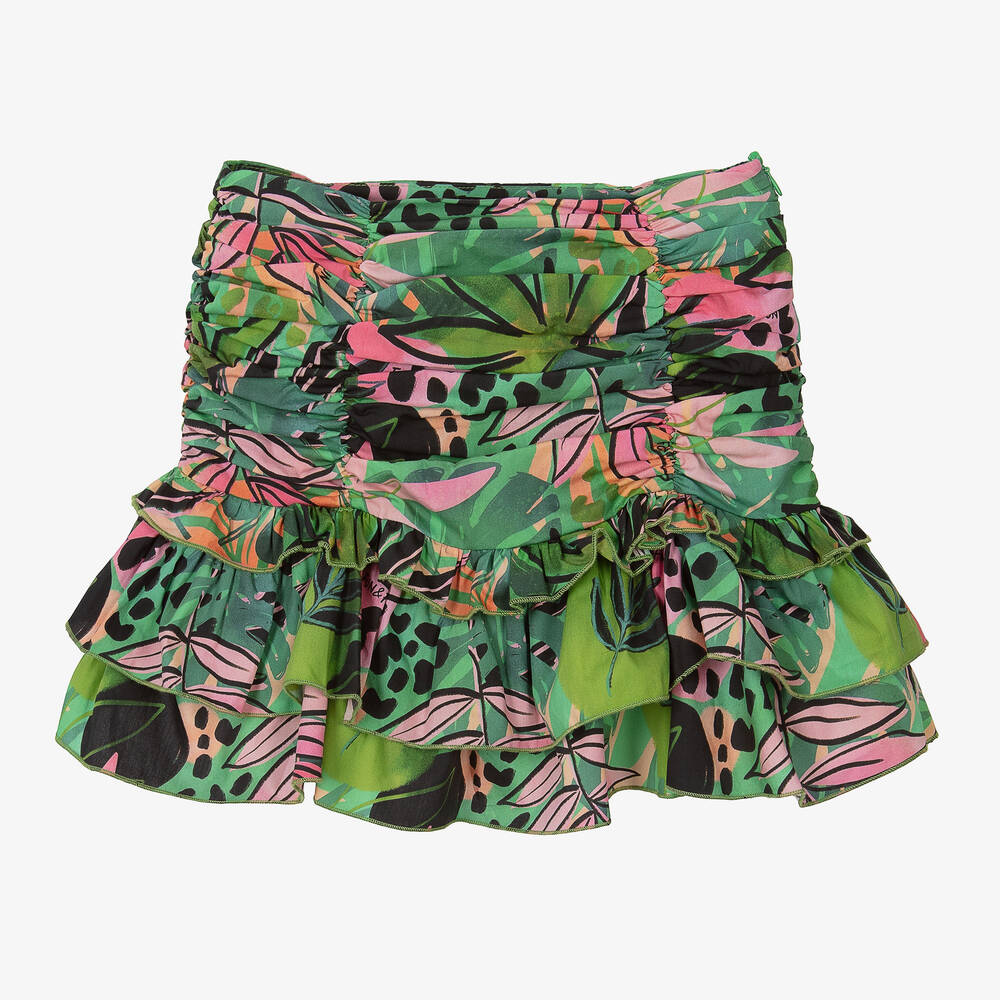 Fun & Fun - Girls Green Cotton Skirt | Childrensalon