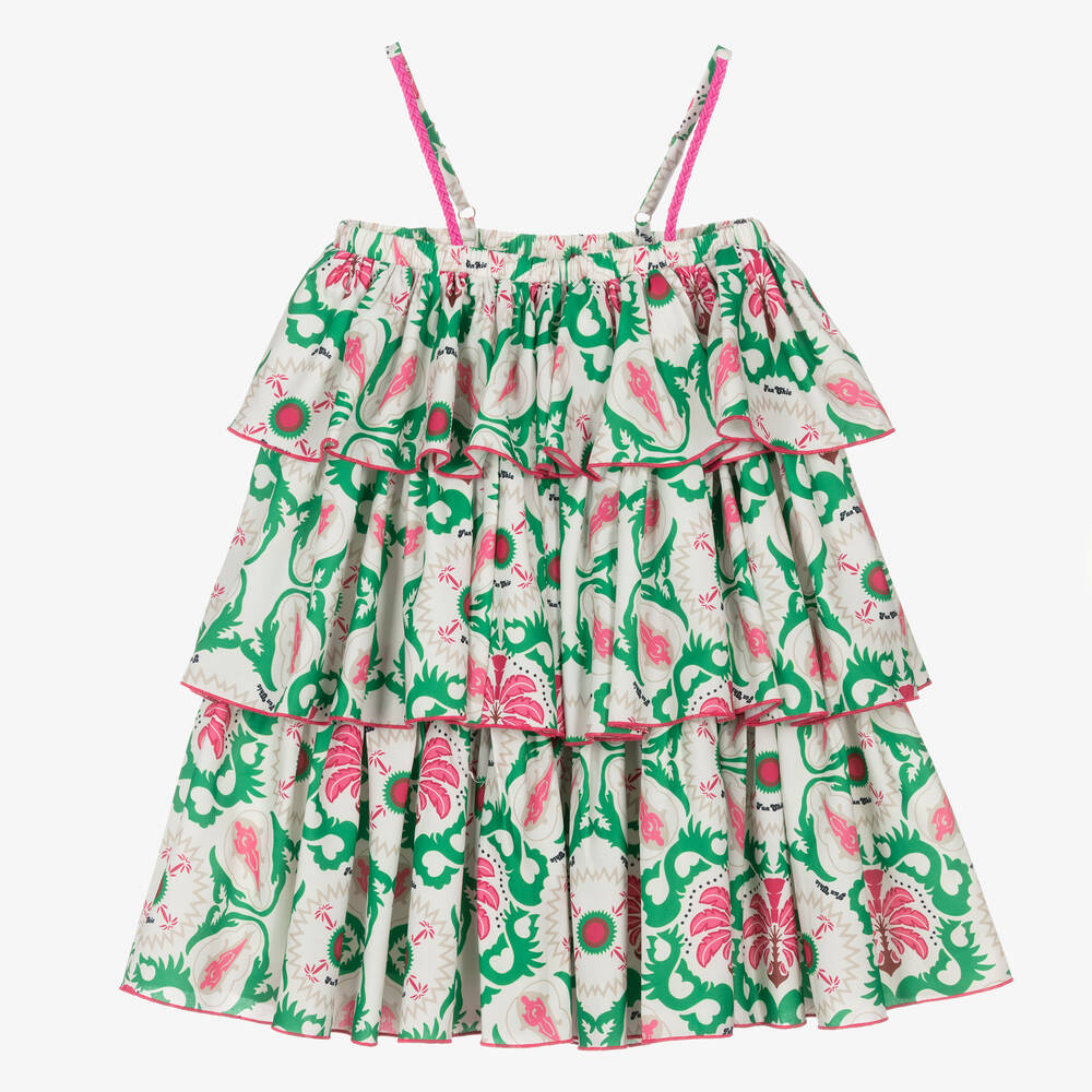 Fun & Fun - Girls Ivory Floral Crêpe Dress | Childrensalon