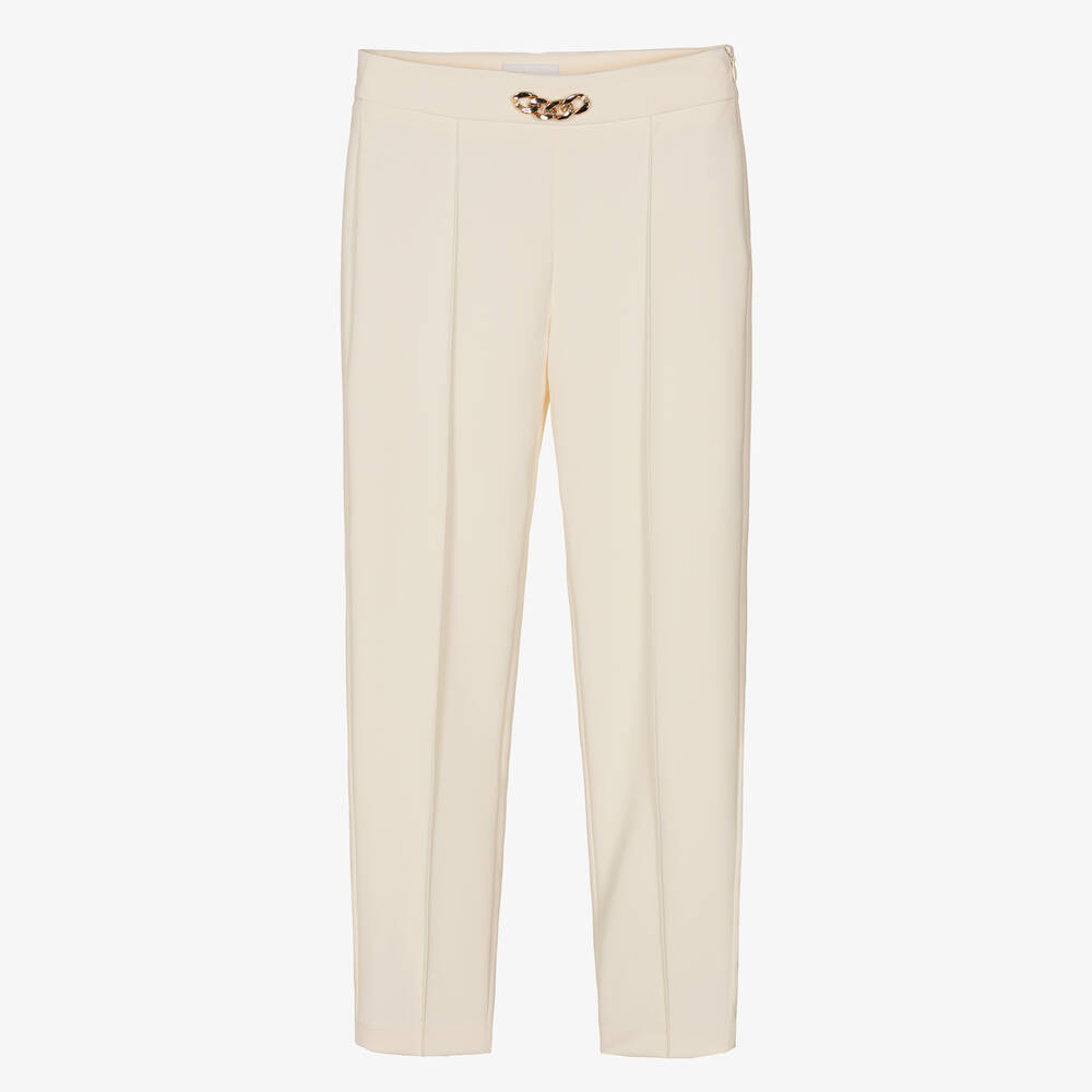 Fun & Fun Chic - Girls Ivory Tailored Trousers | Childrensalon