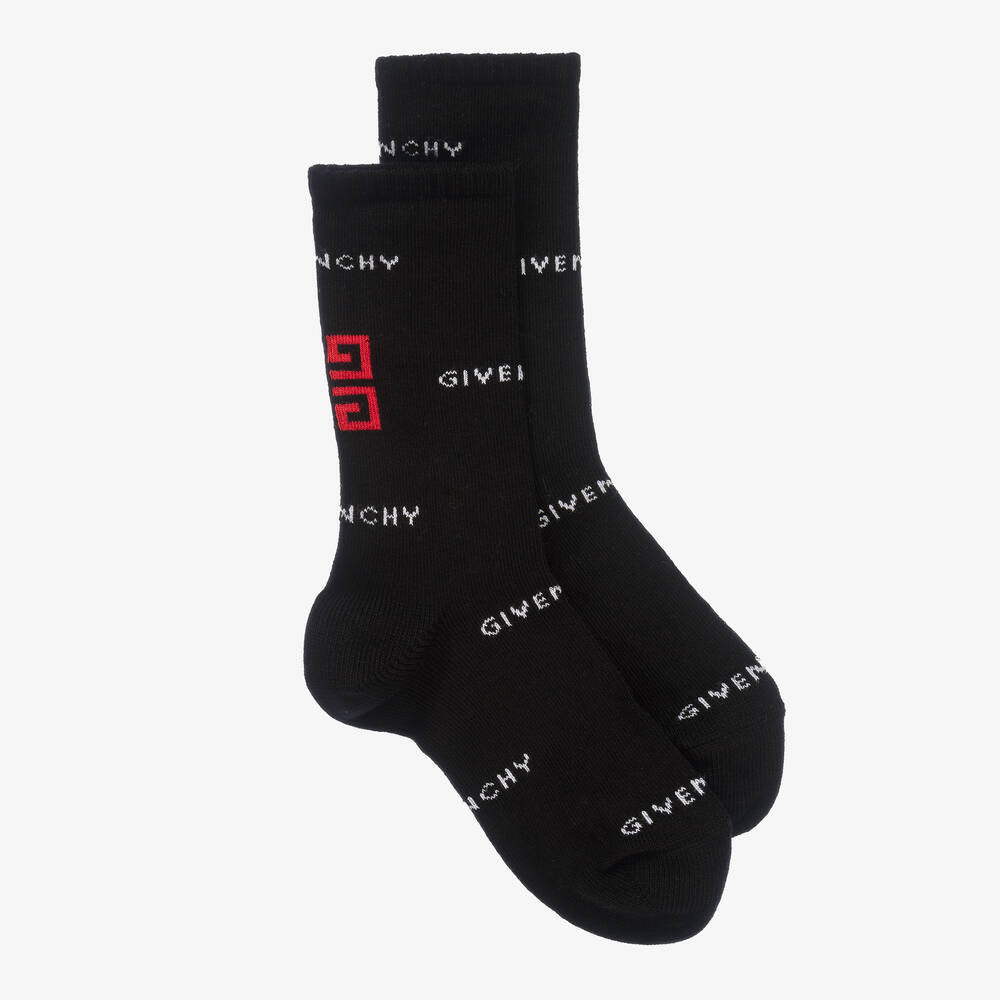 Givenchy - Boys Black Cotton Socks  | Childrensalon