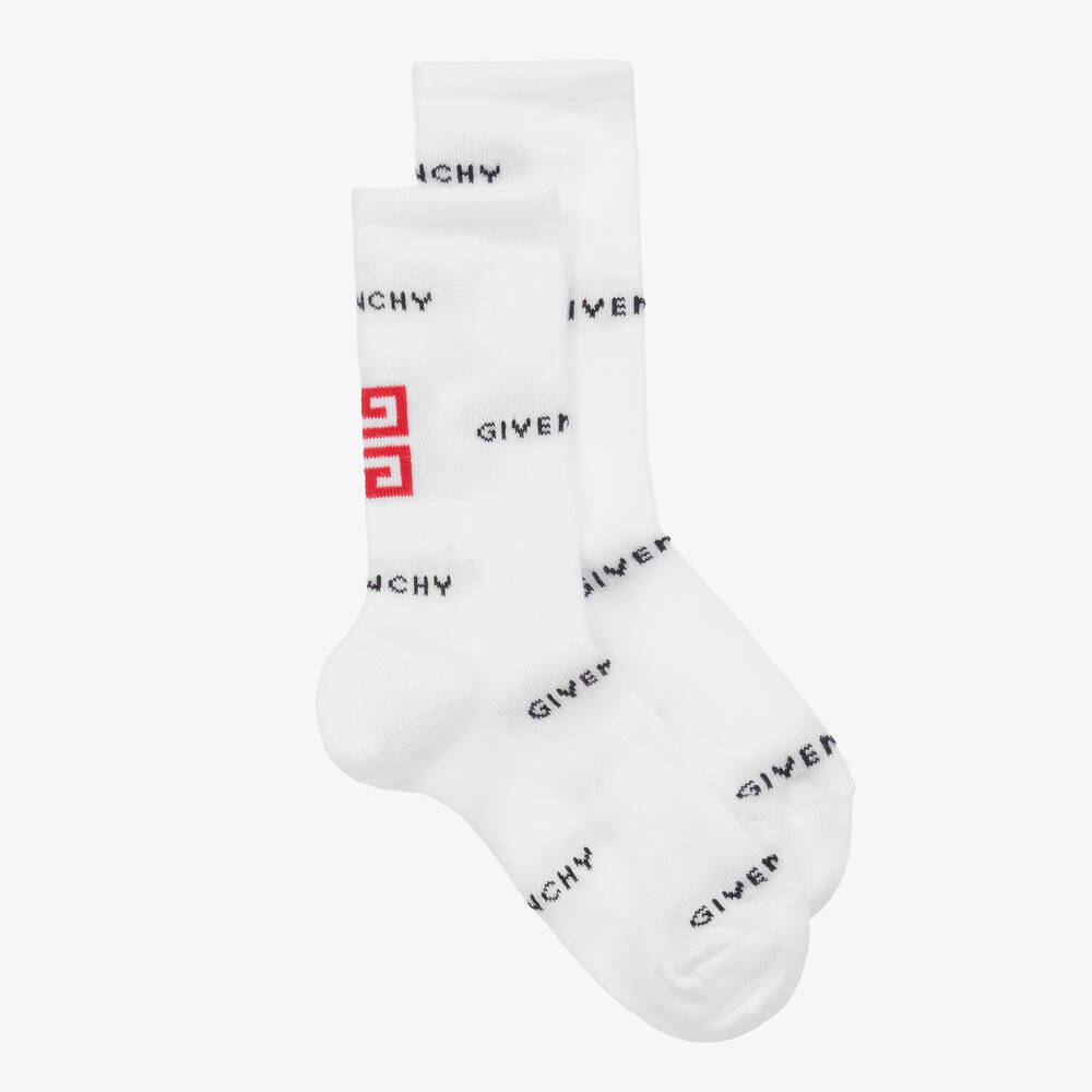 Givenchy - Boys White Cotton Socks  | Childrensalon