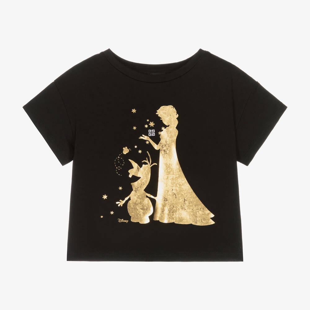 Givenchy - Черная хлопковая футболка Disney для девочек | Childrensalon