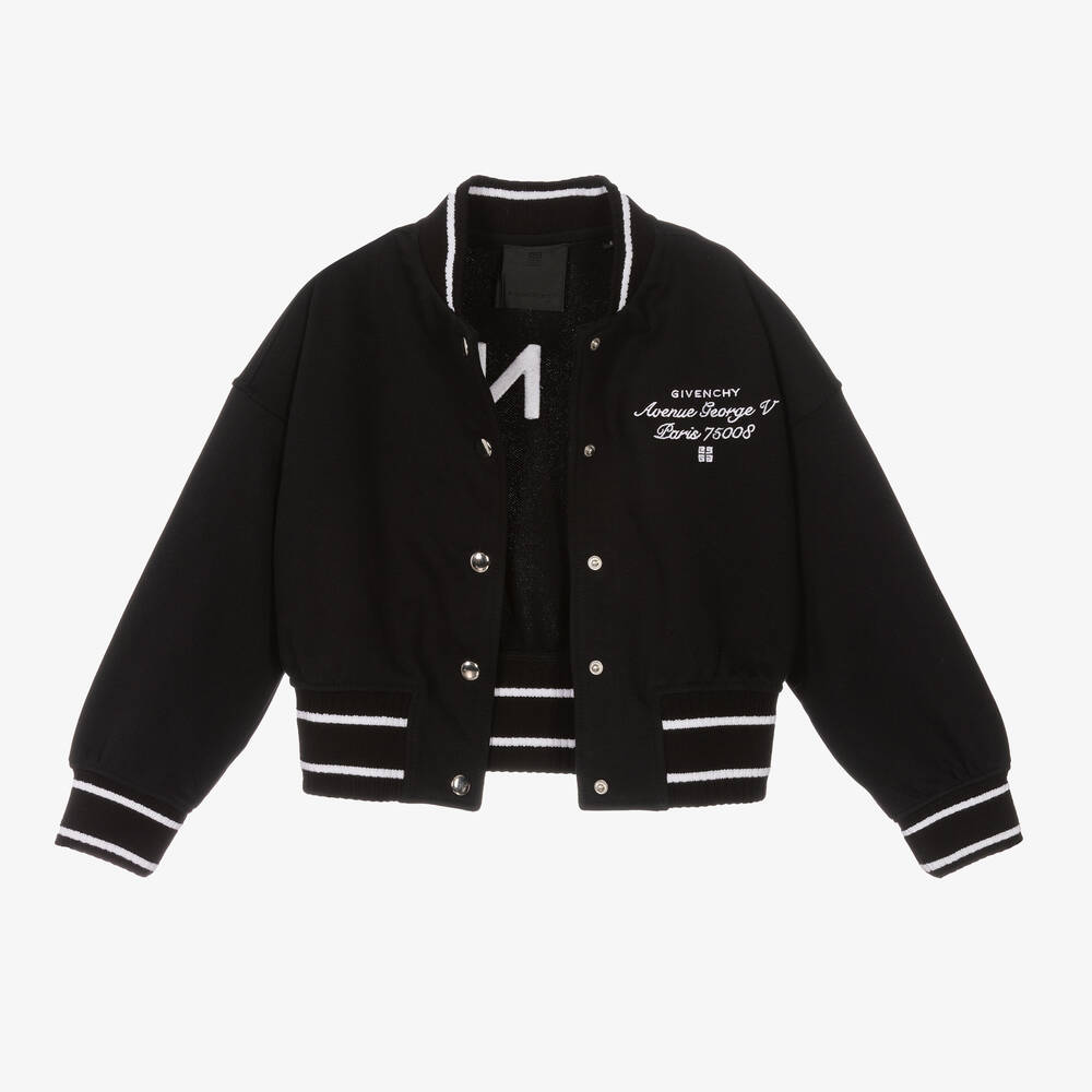 Givenchy - Girls Black Varsity Jacket | Childrensalon Outlet
