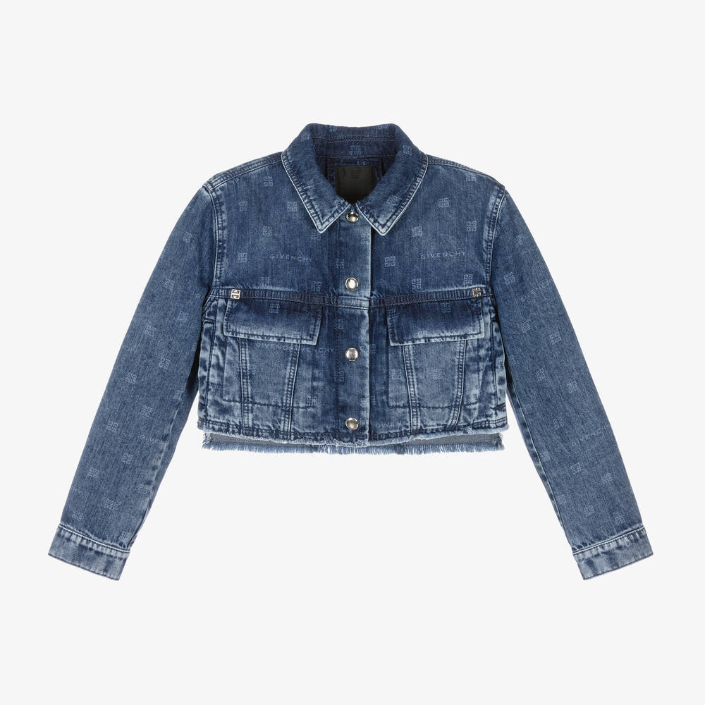 Givenchy - Girls Washed Blue Denim Jacket | Childrensalon