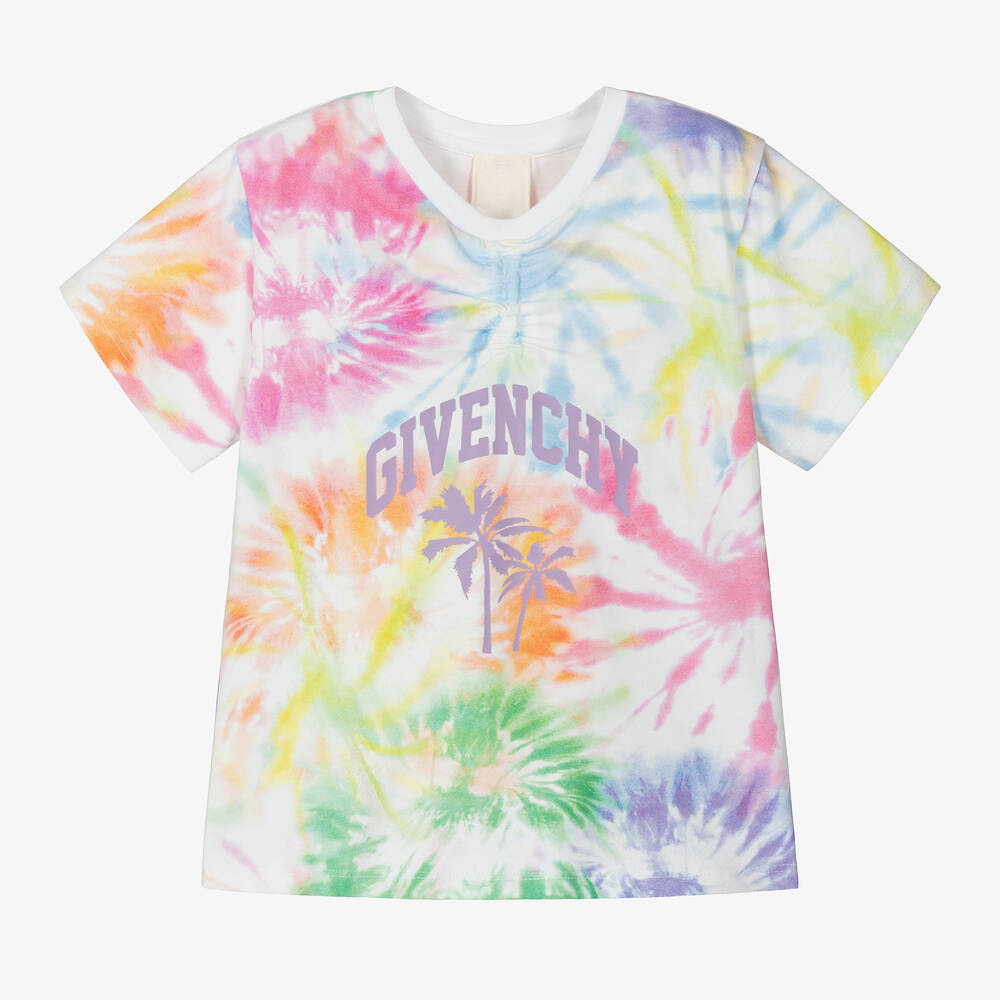 Givenchy - T-shirt tie-dye multicolore blanc pour fille | Childrensalon