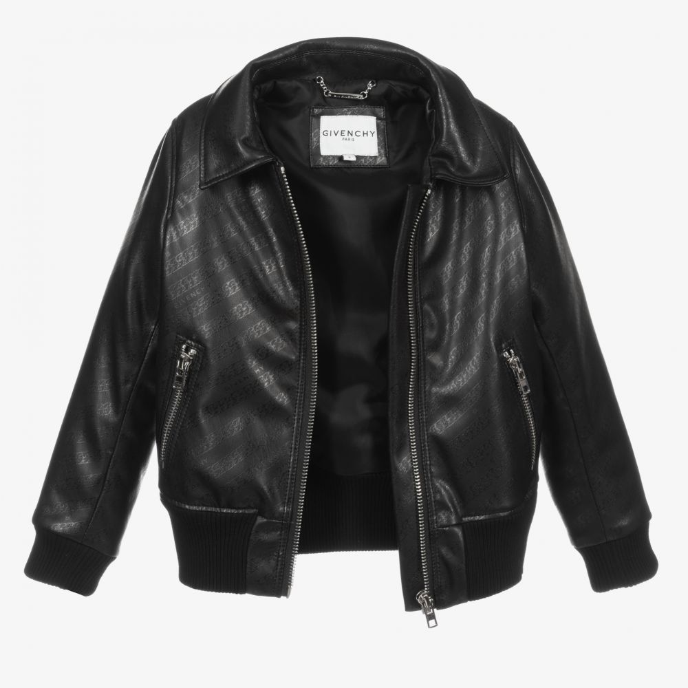 Givenchy - Black Faux Leather Jacket | Childrensalon Outlet