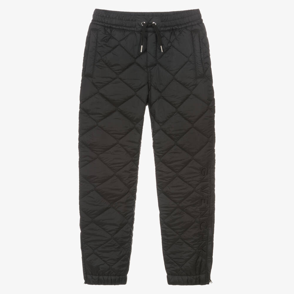 Givenchy - Teen Boys Black Quilted Joggers | Childrensalon