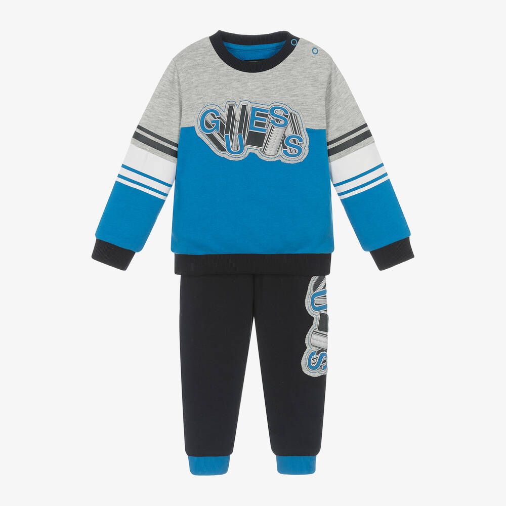 Guess - Baby Boys Blue Cotton Tracksuit | Childrensalon