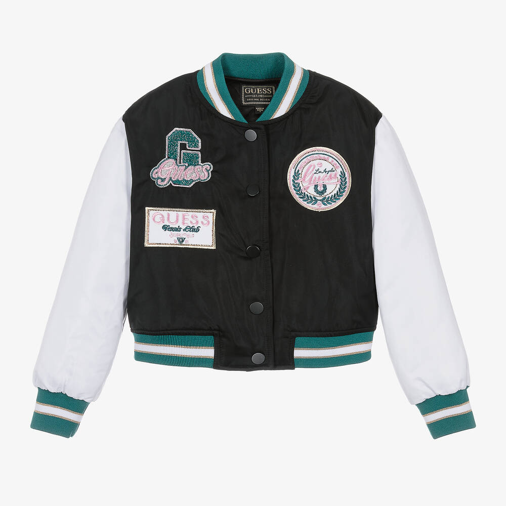 Guess - Junior Girls Black Bomber Jacket | Childrensalon