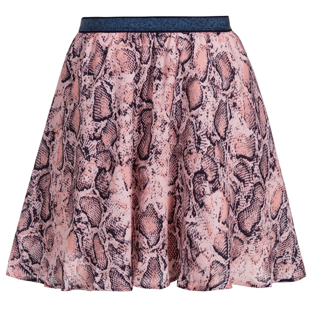 snakeskin skirt pink