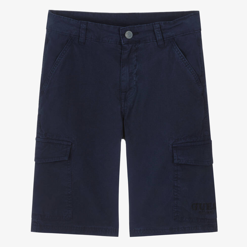 Guess - Teen Boys Blue Cotton Cargo Shorts | Childrensalon