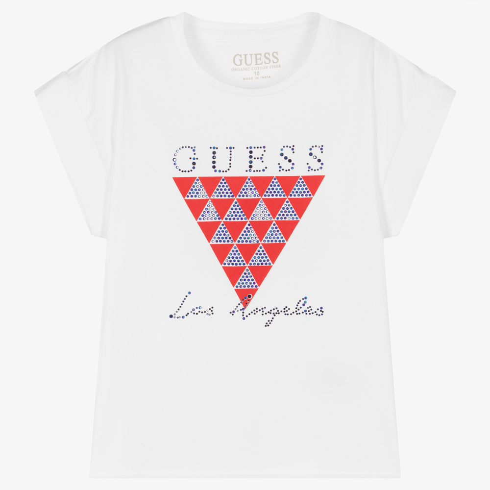 Guess - Teen Girls White Logo T-Shirt | Childrensalon Outlet