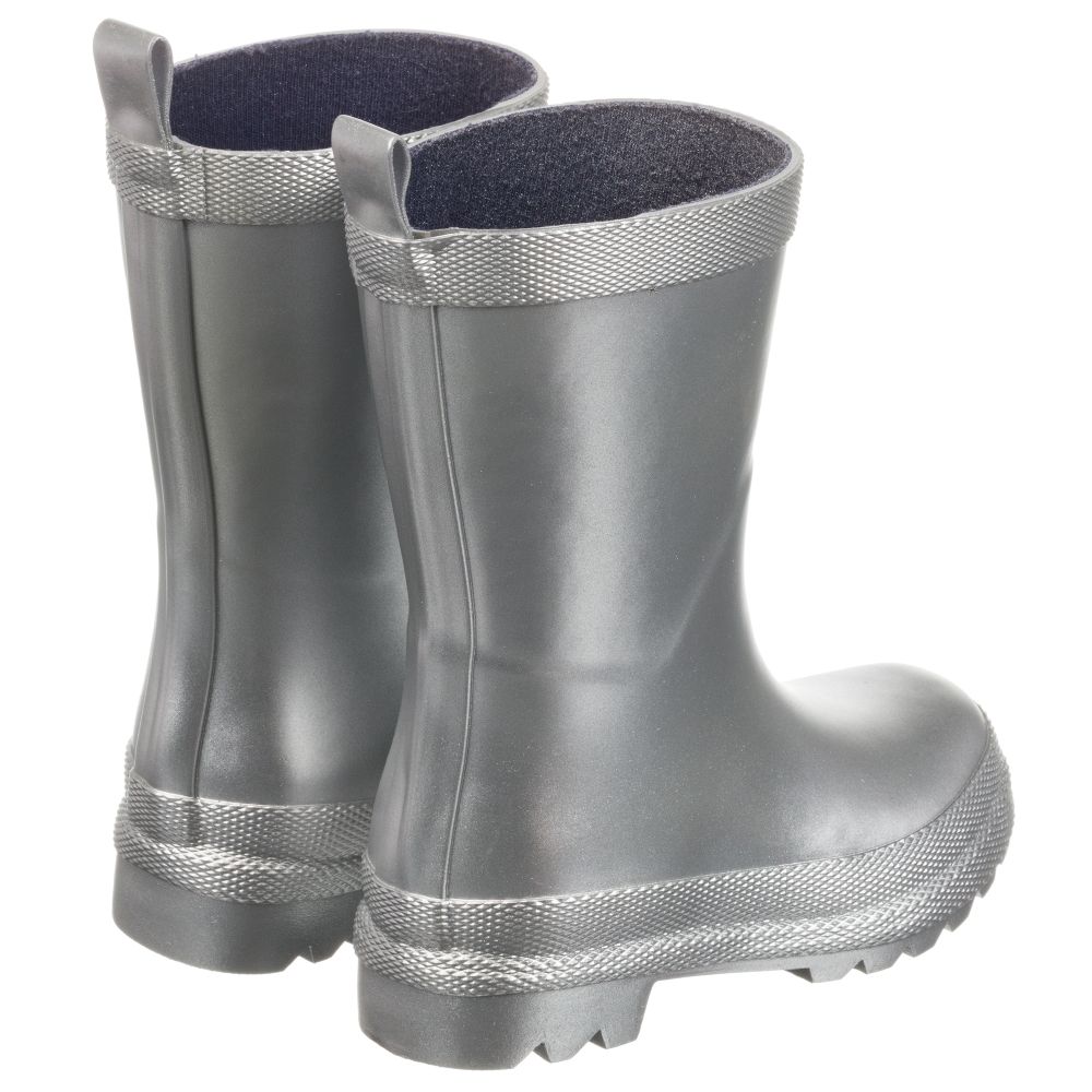 Hatley - Girls Silver Rubber Rain Boots 