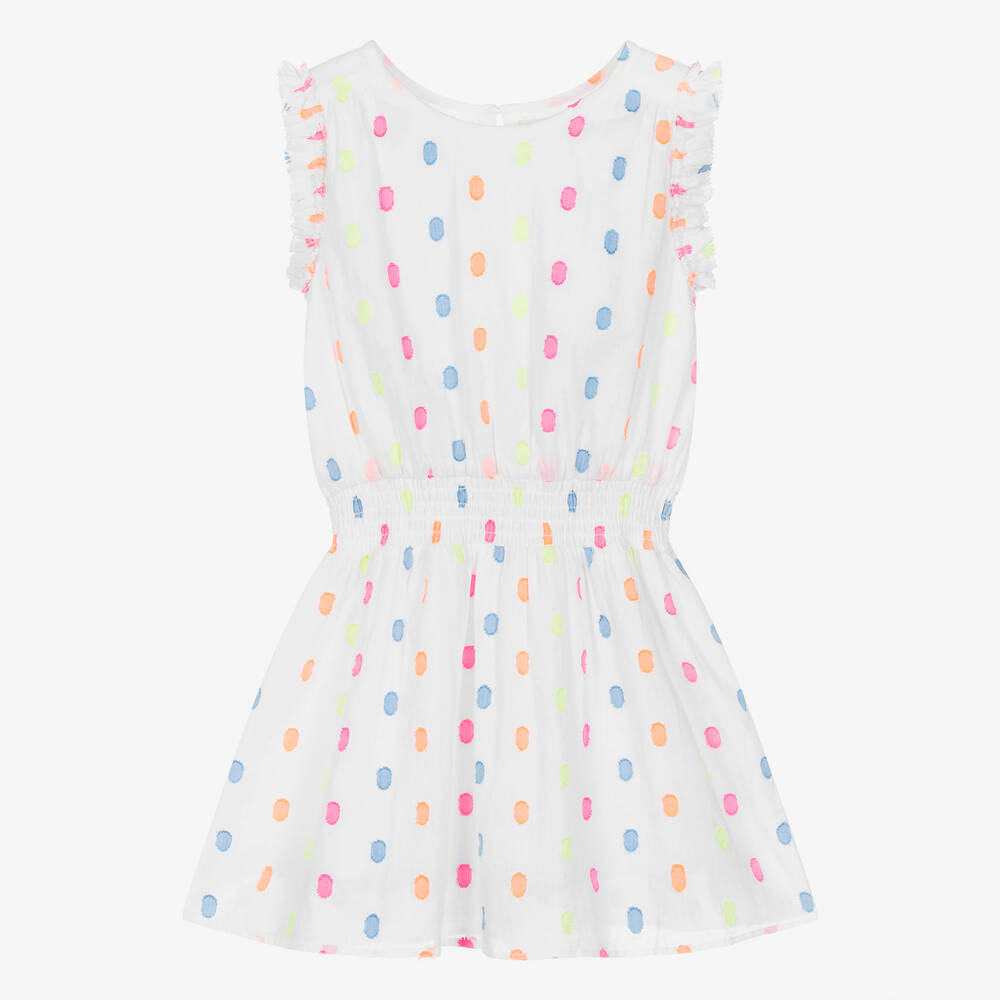 Hatley - Girls White Cotton Polka Dot Dress | Childrensalon