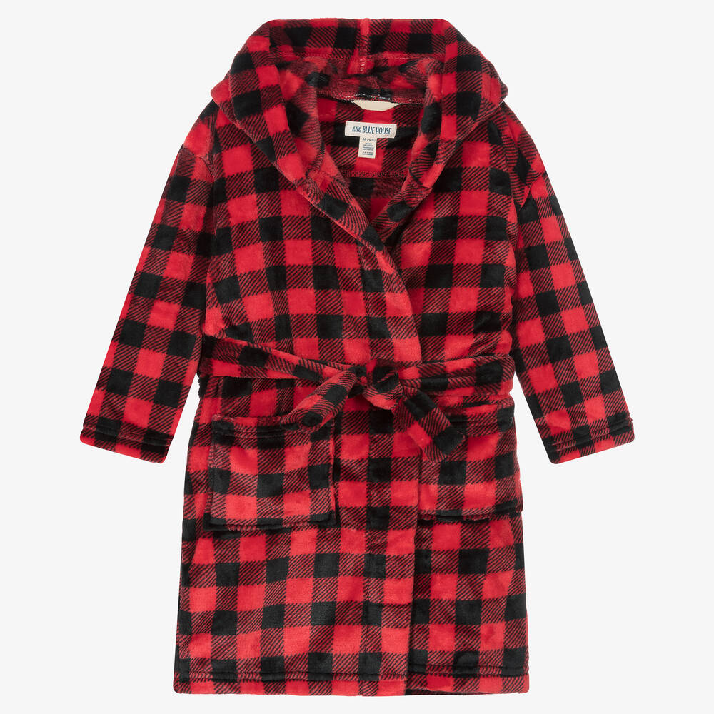 Little Blue House by Hatley - Red Check Dressing Gown | Childrensalon