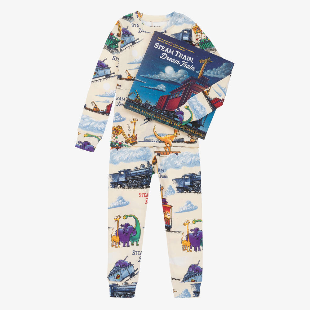 Hatley Books To Bed - Geschenkset Steam Train Pyjama Buch | Childrensalon