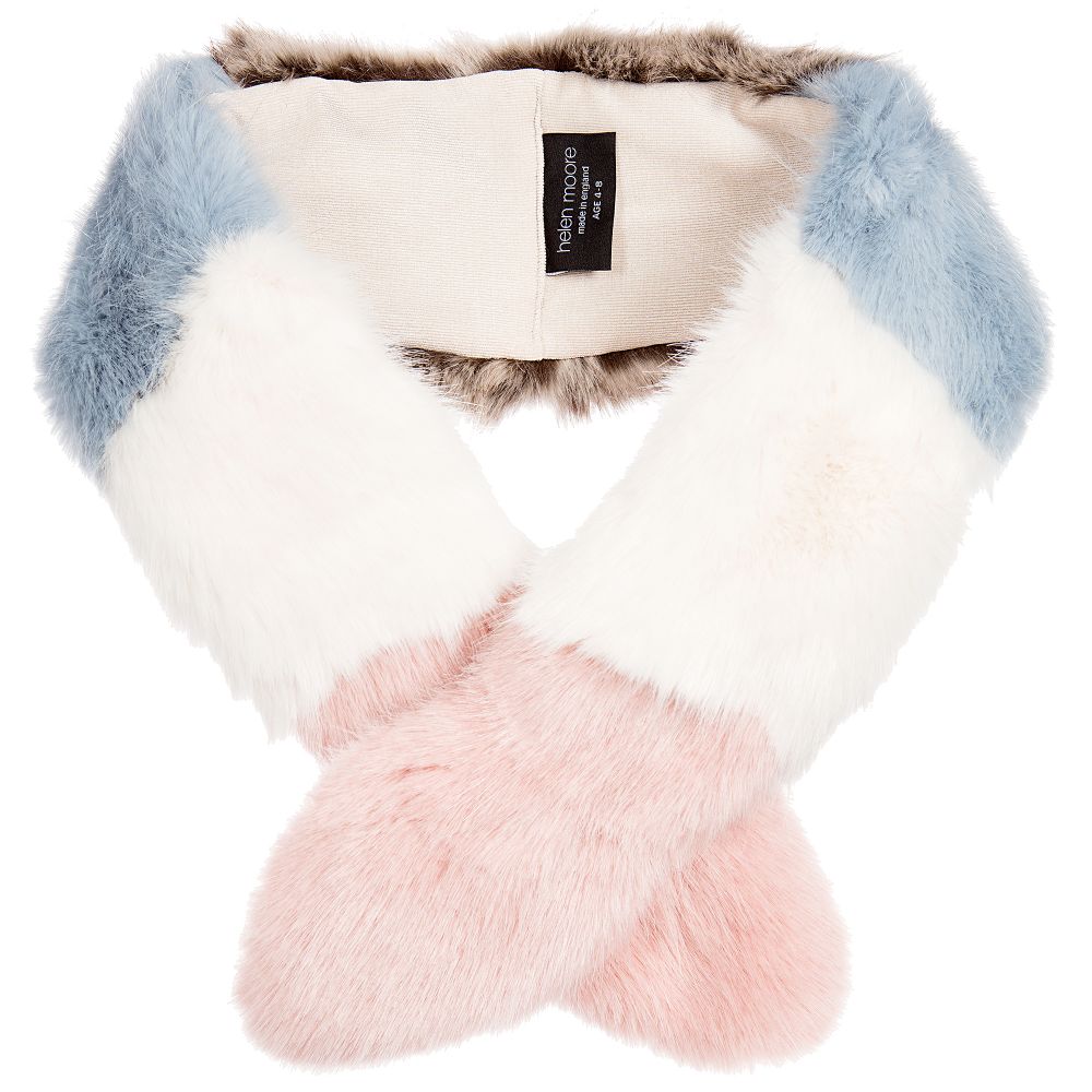 Helen Moore - Pink & Blue Faux Fur Scarf | Childrensalon Outlet