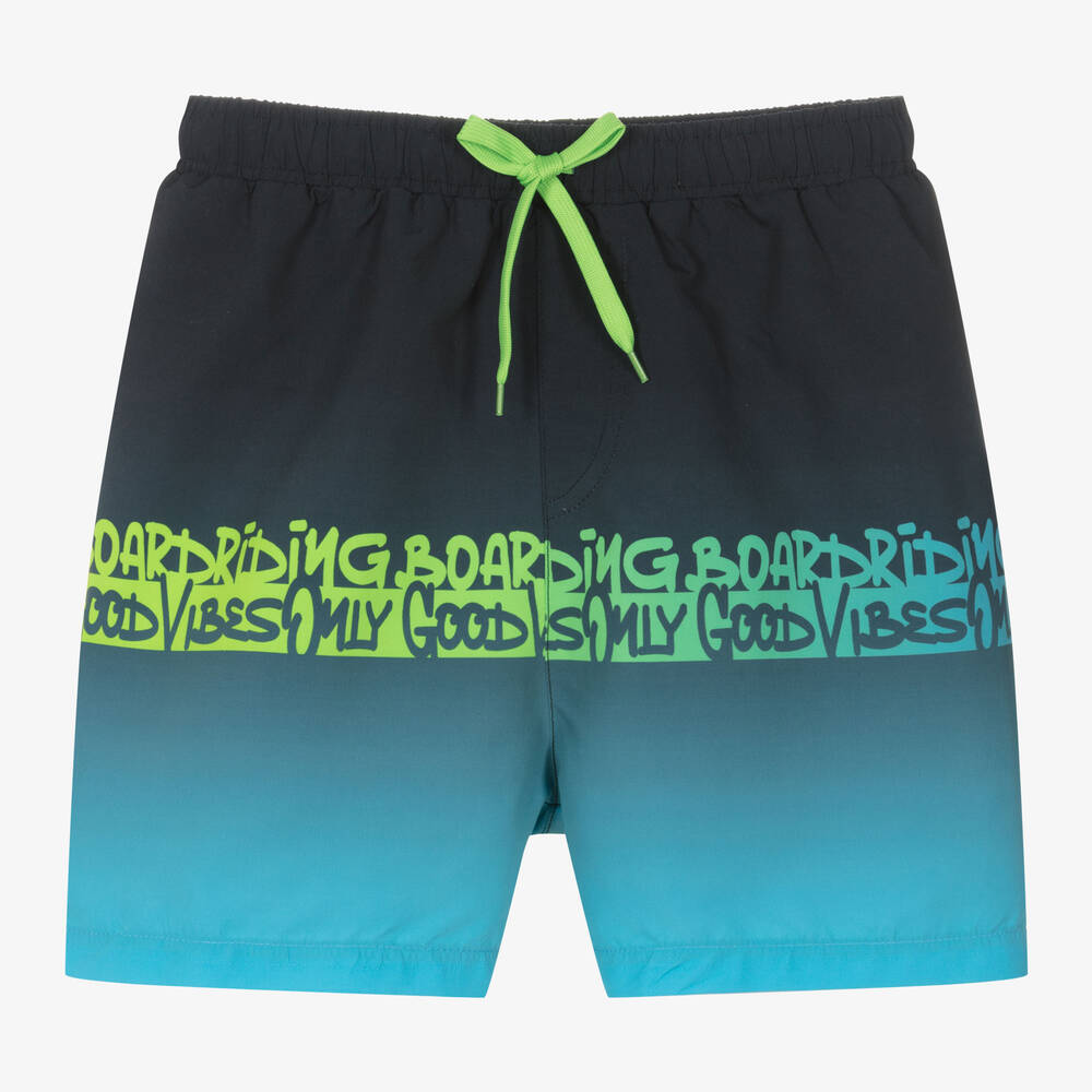 iDO Junior - Boys Blue Gradient Swim Shorts | Childrensalon