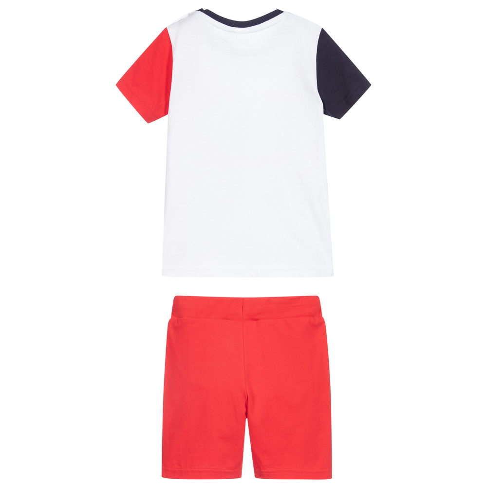 iDO Baby - Boys Red Cotton Shorts Set | Childrensalon Outlet