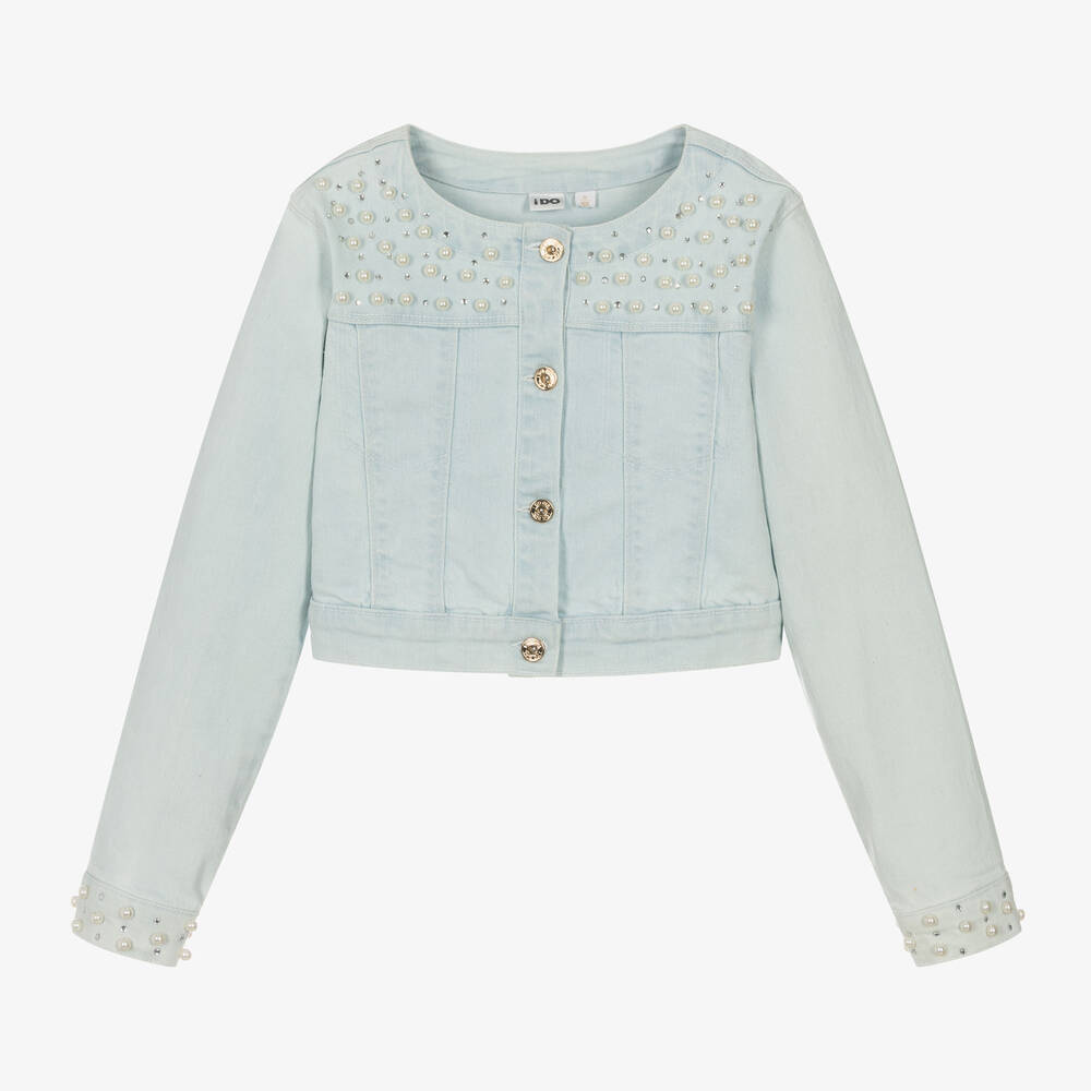 iDO Junior - Girls Light Blue Denim Jacket | Childrensalon