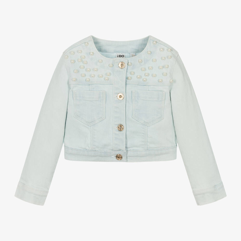 iDO Junior - Girls Pale Blue Denim Jacket | Childrensalon