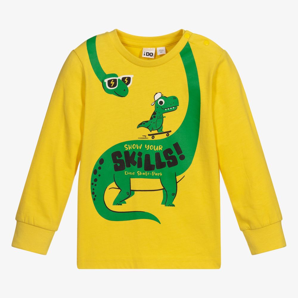 iDO Baby - Yellow Cotton Dino Top | Childrensalon Outlet