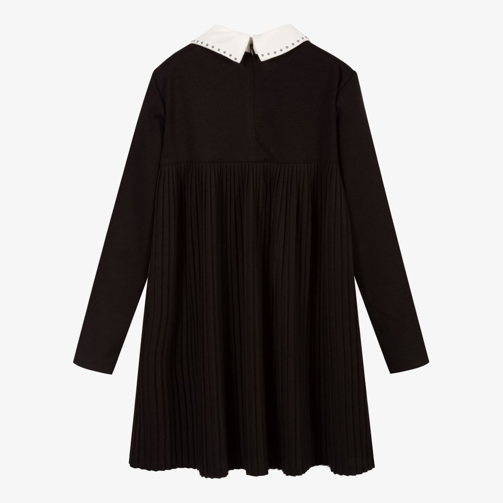 IKKS - Black Pleated Jersey Dress | Childrensalon Outlet