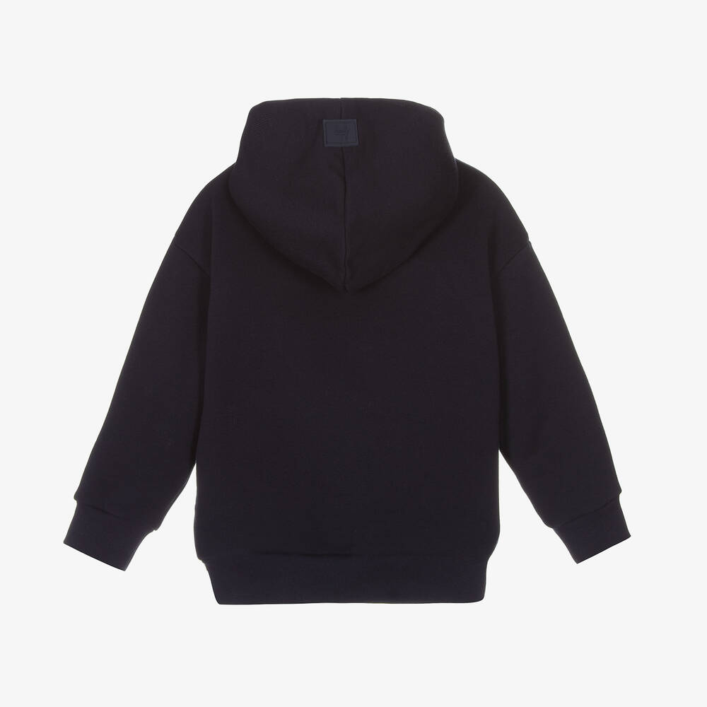 Il Gufo rubberised-logo hoodie - Blue