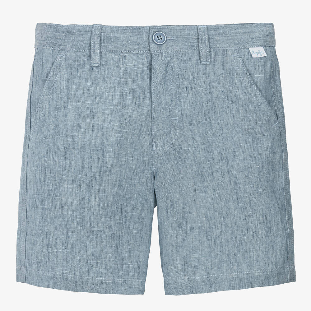 Il Gufo - Boys Blue Linen Shorts | Childrensalon