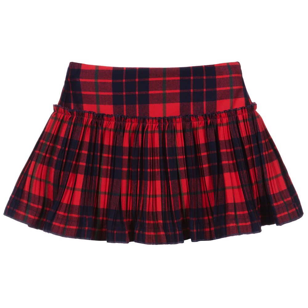 Il Gufo - Girls Red & Blue Tartan Skirt | Childrensalon Outlet