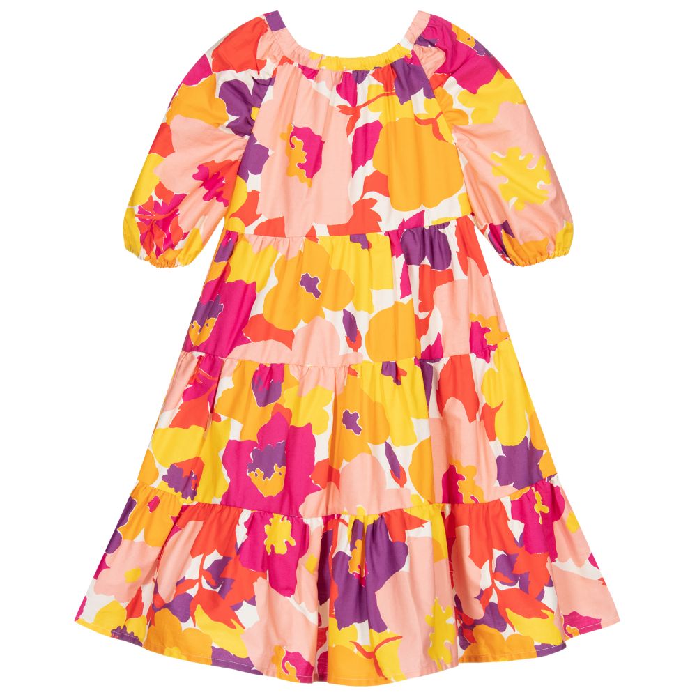 Il Gufo - Pink & Yellow Floral Dress | Childrensalon Outlet