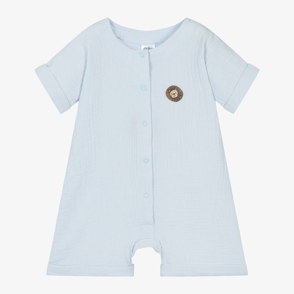 Jamiks - Baby Boys Blue Organic Cotton Shortie | Childrensalon