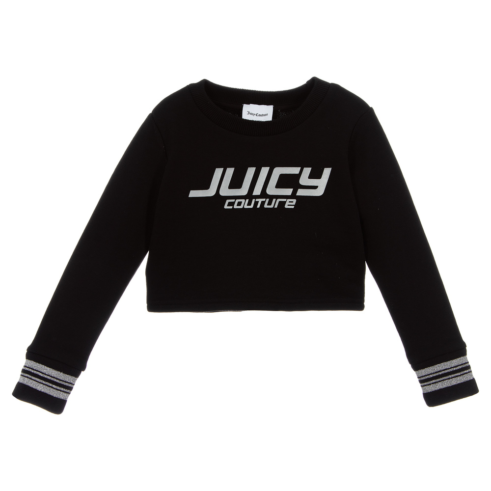 Juicy Couture - Black Cropped Sweatshirt | Childrensalon Outlet