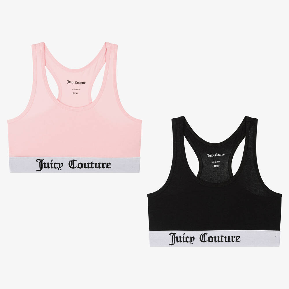 Juicy Couture Girls Black & Pink Bras (2 Pack)